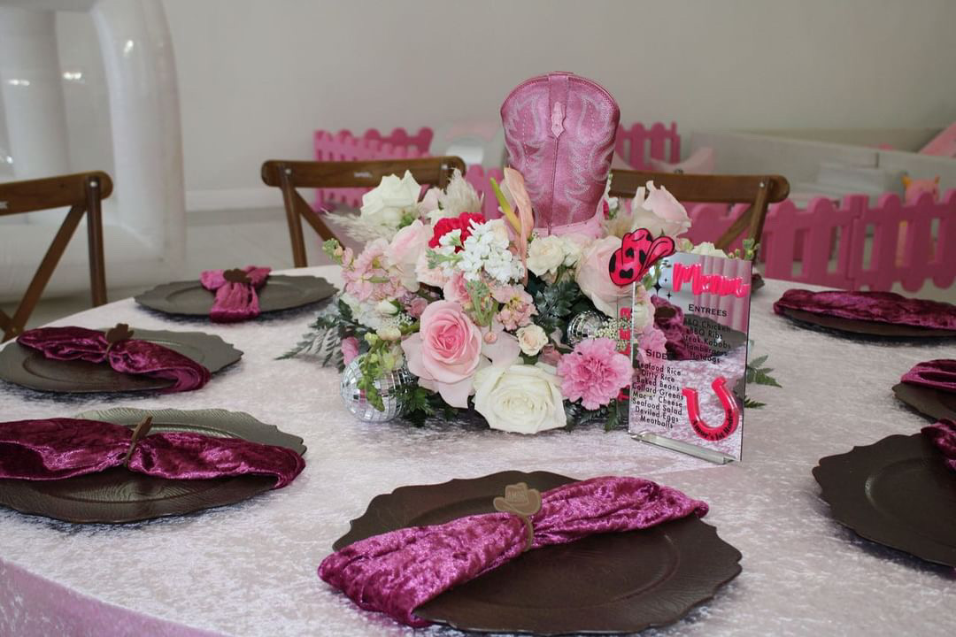 Elegant pink tablescape