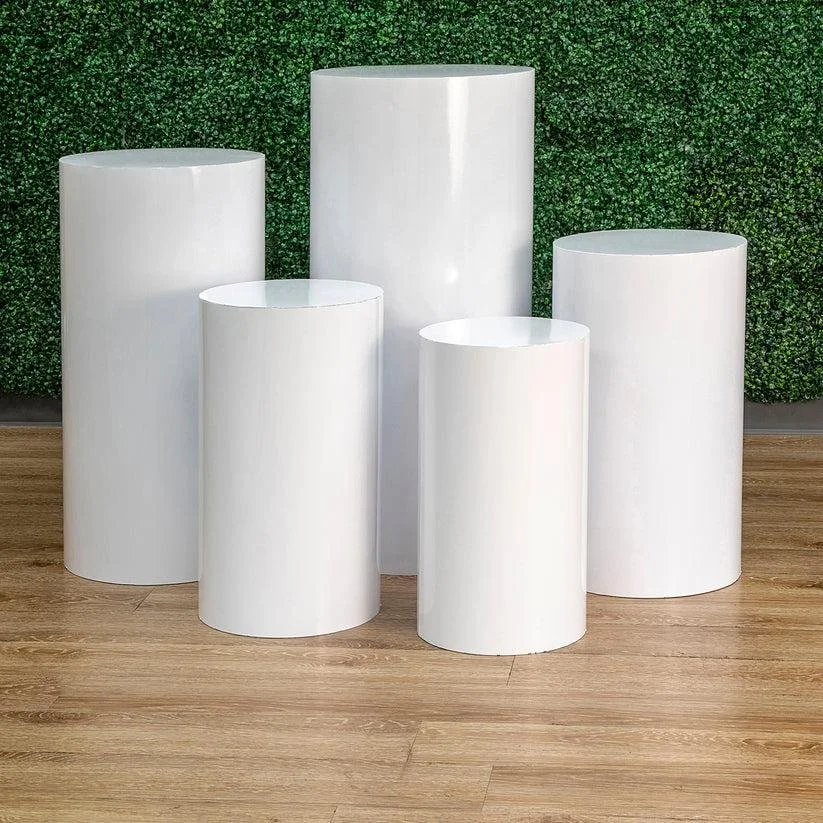 Pedestal Display Stands (5 pc: Gold, Black, White, or Silver)