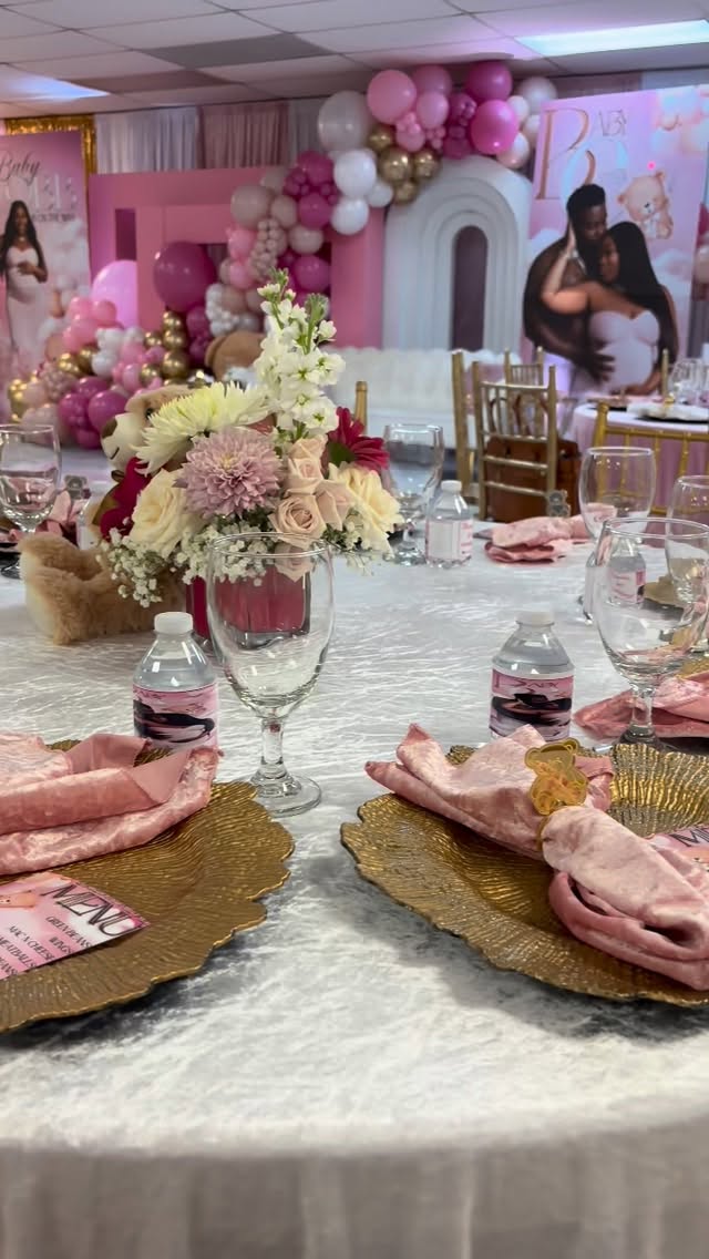 Blush and teddy bear baby shower styling by Sharp Designs